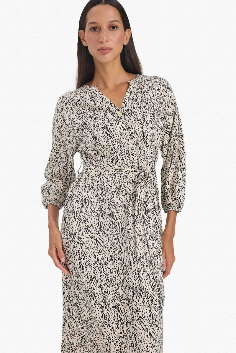 ديفاكتو فستان طويل نص كم بطبعة حيوانات - Image 3